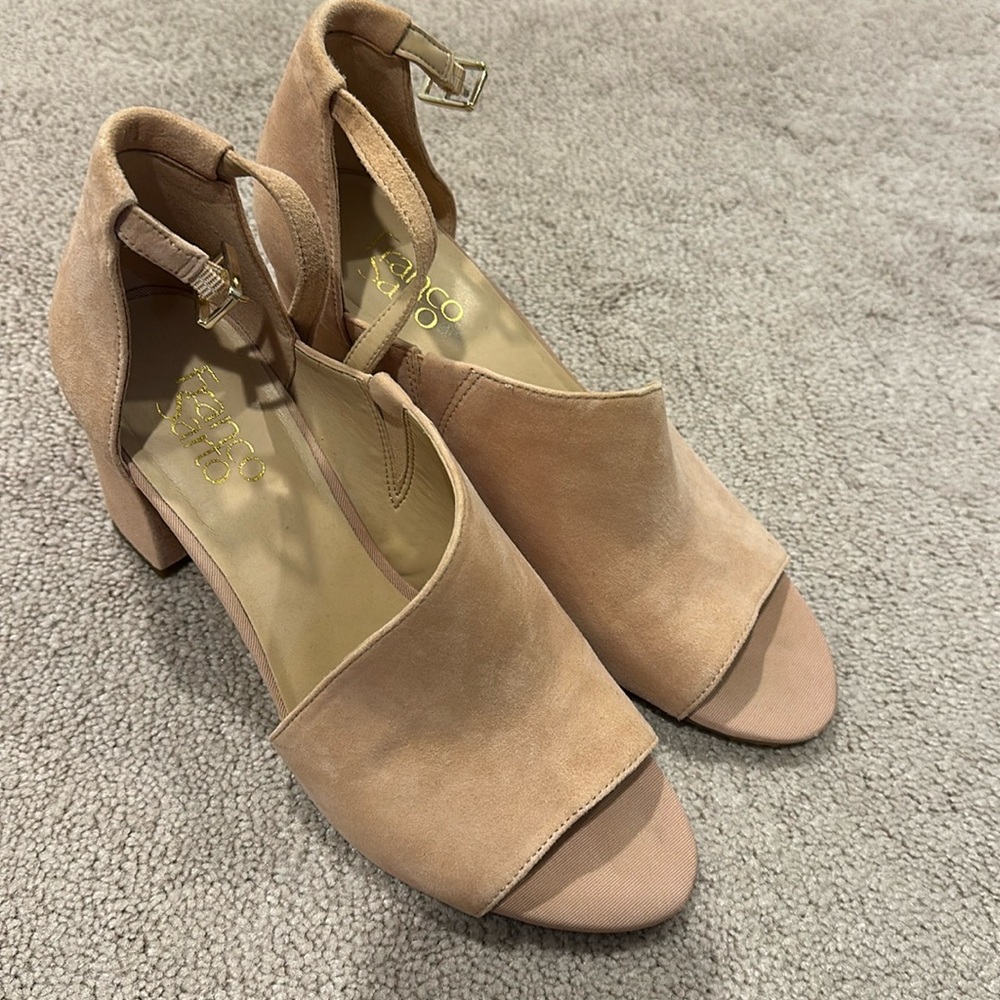 Franco sarto peach suede block heel